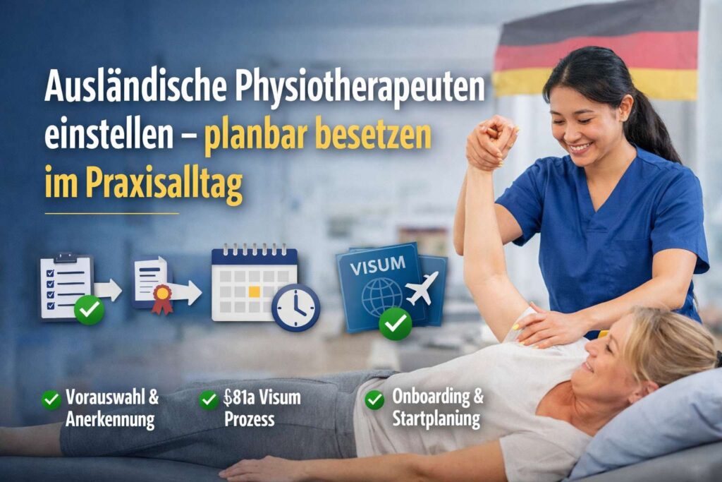 Ausländische Physiotherapeuten einstellen: Arbeitgeber-Überblick zu Ablauf, Startfenster und Praxisalltag
